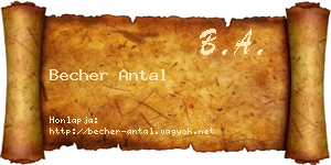 Becher Antal névjegykártya